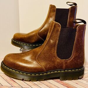 Dr Martens 2976 Slip Resistant Leather Chelsea Boots M 14 Dark Brown Crazy Horse